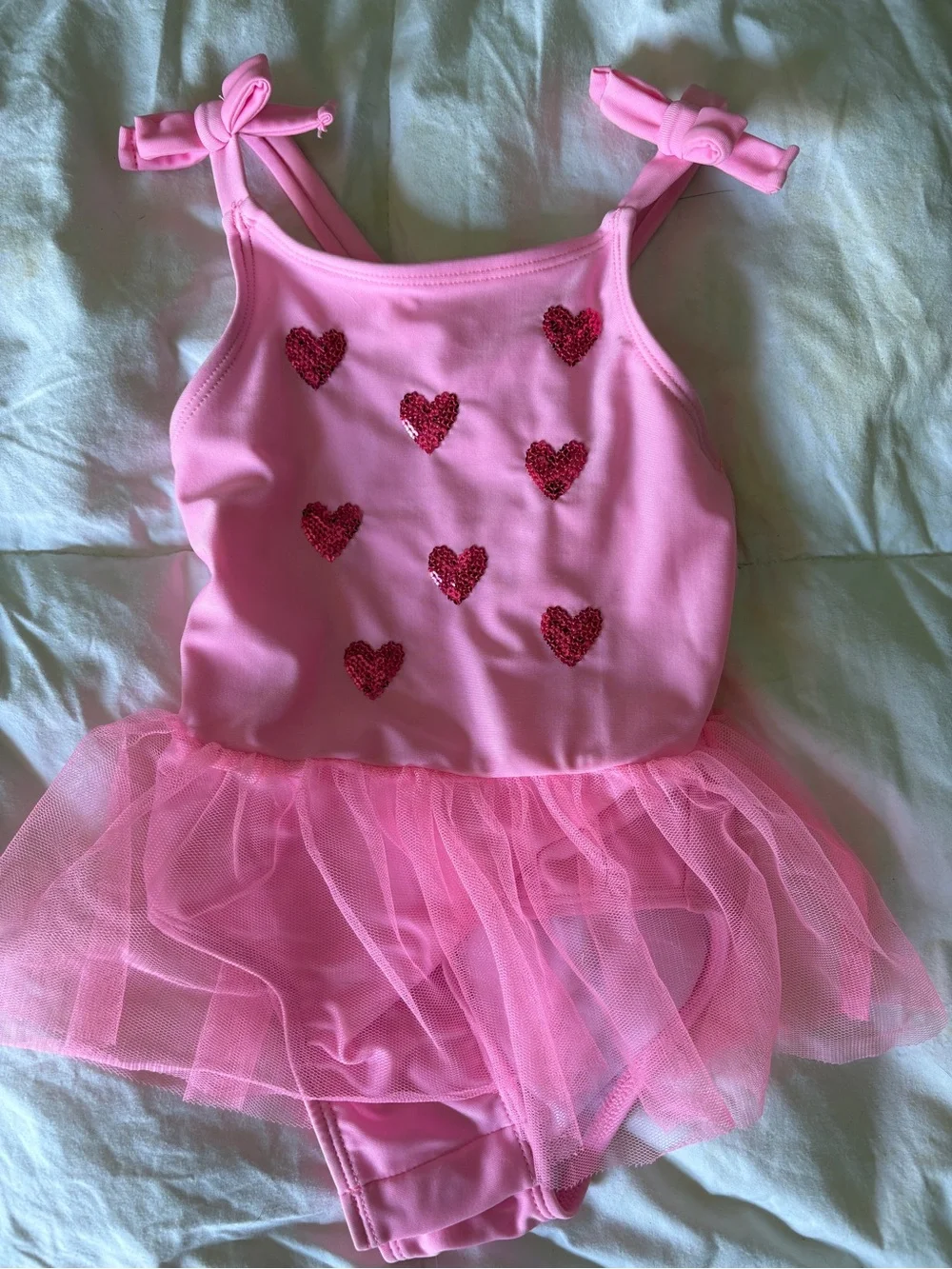 Pink Heart Sequin Tutu Bathing Suit Toddler Girl Cat & Jack 2T
